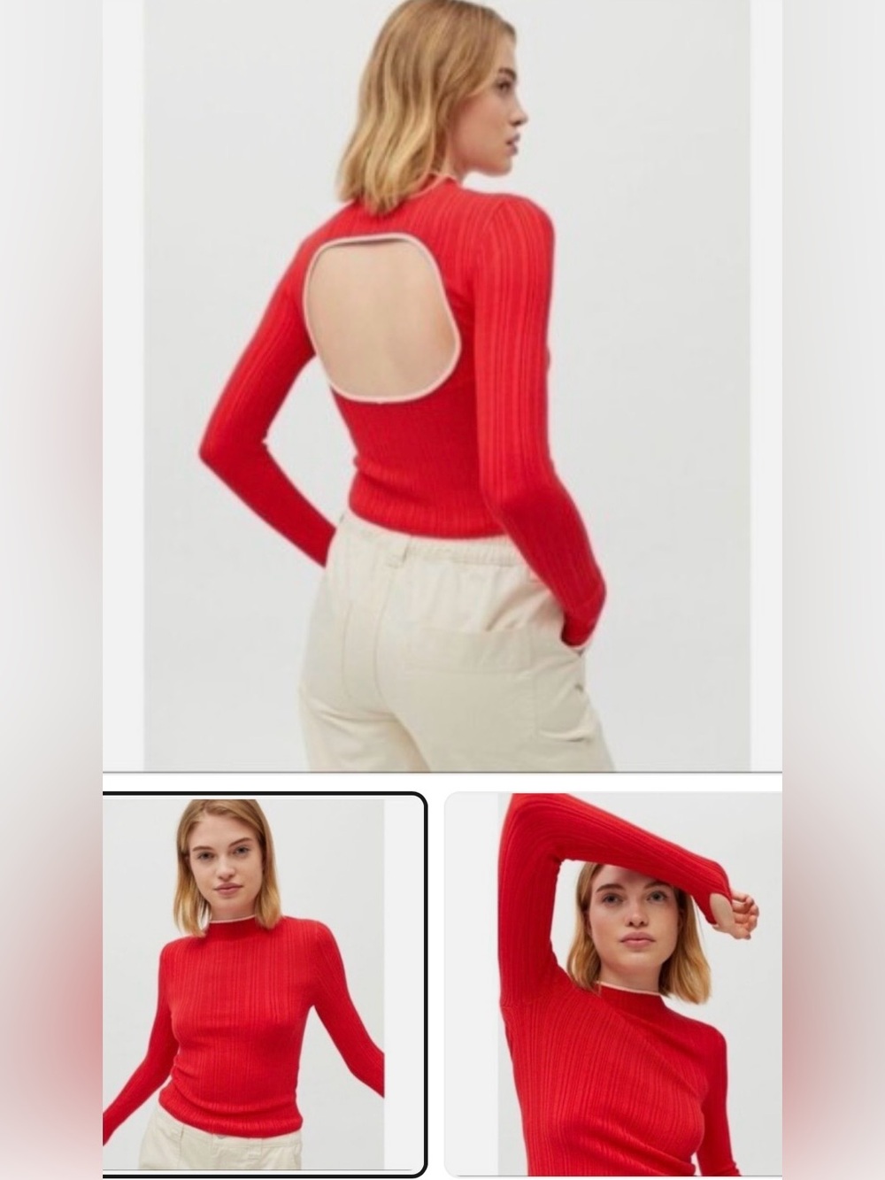 Urban Outfitters BDG Kiara Open-Back Sweater Top